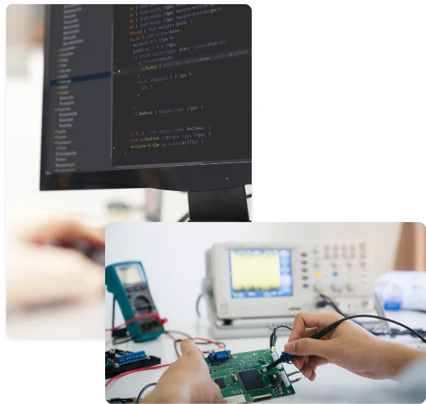 Full-stack development services combining software coding and IoT hardware engineering.